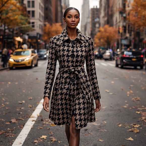 MICHAEL Michael Kors Jackets & Blazers - Michael Kors Wool Blend Houndstooth Coat